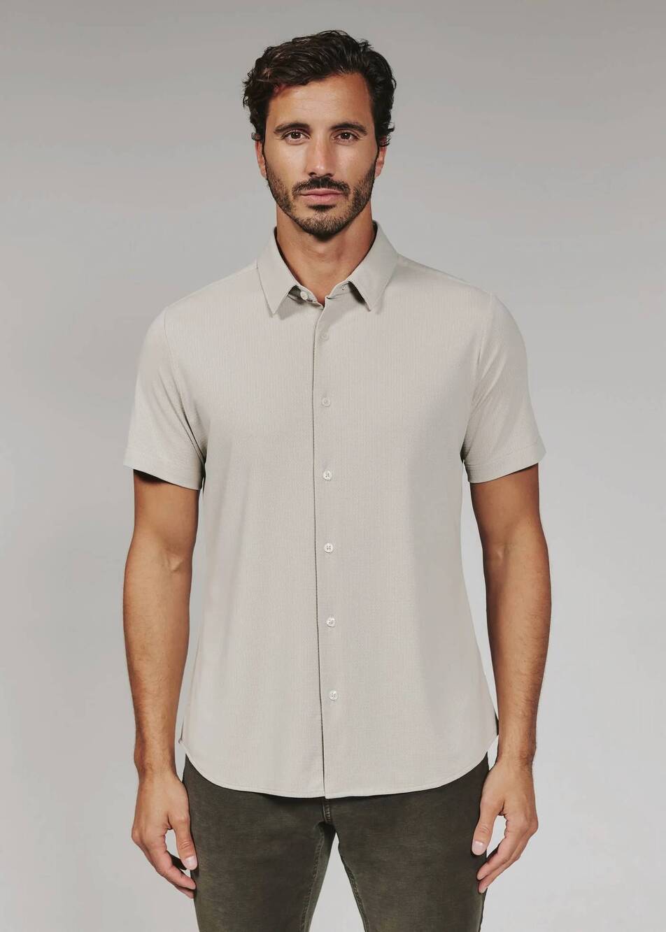 NEW 7DIAMONDS aldridge short sleeve shirt in sand